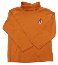Rezavé triko s rolákem a kytarou H&M