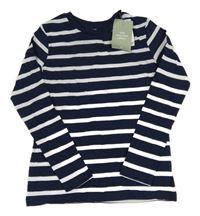 Nové - Tmavomodro-bílé pruhované triko H&M