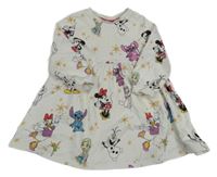 Bílé teplákové šaty s Mickeym a kamarády Disney 