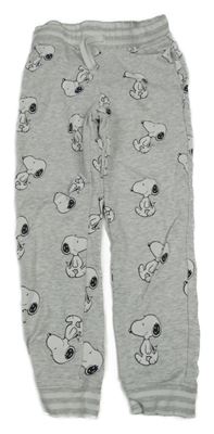 Šedé melírované tepláky se Snoopym H&M