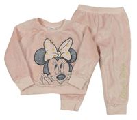 2Set - Světlerůžová plyšová mikina s Minnie + kalhoty zn. Disney