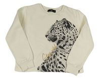 Smetanová crop mikina s levhartem C&A