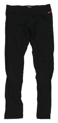 Černé třpytivé legíny s nápisem a srdíčkem WE