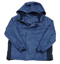 Modro-tmavomodrá šusťáková funkční jarní bunda s kapucí crivit