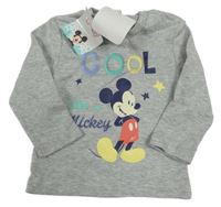 Nové - šedé melírované triko s Mickey Disney