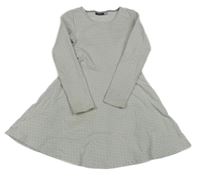 Bílo-tmavošedé vzorované teplákové šaty Pepperts!