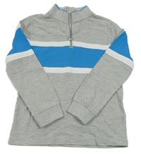 Šedo-m,odré melírované mikinotriko s pruhy M&S