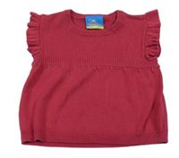 Malinová svetrová vesta s volánky Topolino