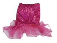 Kostým - Tmavorůžovo-jahodová metalická sukně se šupinkami