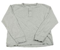 Šedé melírované žebrované crop triko ZEEMAN