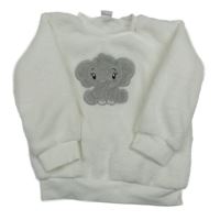 Bílá plyšová mikina se sloníkem