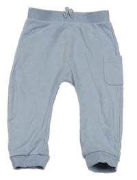 Modrošedé turecké tepláky s kapsou Tu