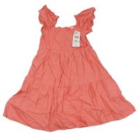 Nové - korálové lněné šaty F&F