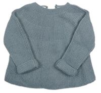 Šedomodrý pletený svetr ZARA