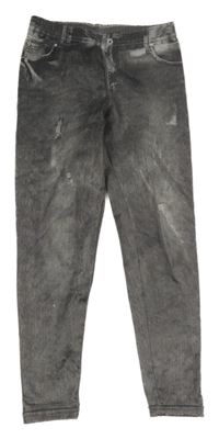 Šedé teplákové teplé legíny riflového vzhledu Kiki&Koko