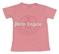 Růžové melírované tričko s logem Palm Angels