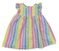 Barevné pruhované krepové šaty s volánky Kiki&Koko