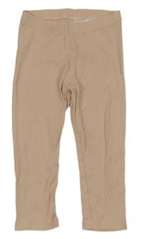 Pudrové žebrované legíny H&M