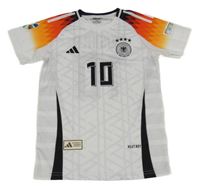 Bílo-černo-červeno-oranžový vzorovaný fotbalový dres Deutscher Adidas