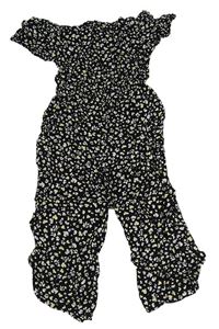 Černý vzorovaný lehký culottes overal Primark