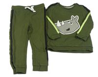 2set - Khaki mikina s nosorožcem + tepláky