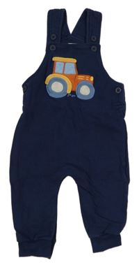 Tmavomodré laclové tepláky s traktorem Jojo Maman Bébé