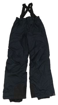 Černé šusťákové funkční oteplovačky s odepínacími kšandami Crane