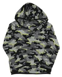 Šedá army fleecová mikina s kapucí Matalan