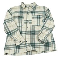 Smetanovo-zeleno-béžová kostkovaná košilová bunda H&M