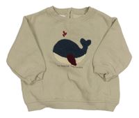 Béžová mikina s velrybou Zara