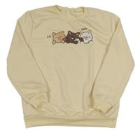 Béžová mikina s kočkami Shein