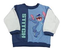 Modro-tmavomodro-bílá mikina se Stitchem Primark