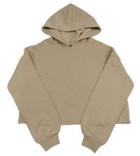 Hnědá crop mikina s kapucí New Look