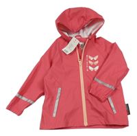 Nové - Malinová nepromokavá bunda s motýly a kapucí Lupilu