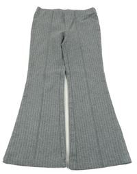 Šedé melírované pruhované flare tregíny H&M