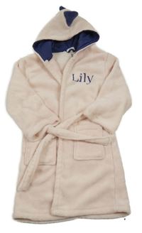 Světlerůžový chlupatý župan s kapucí s ostny