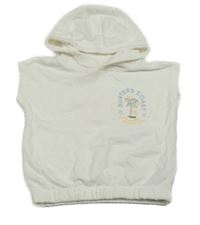 Bílé teplákové tričko s palmou a kapucí Primark