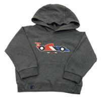 Tmavošedá melírovaná mikina s formulí a kapucí Mayoral