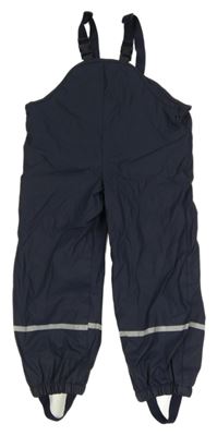 Tmavomodré nepromokavé zateplené laclové kalhoty Lupilu