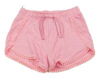 Neonově růžové bavlněné kraťasy C&A