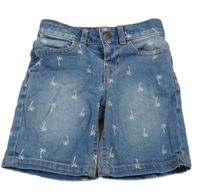 Modré riflové kraťasy s palmami C&A