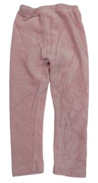 Růžové žebrované sametové legíny Matalan