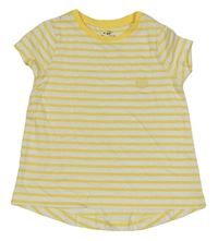 Bílo-žluté pruhované tričko s výšivkou Topolino