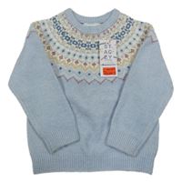 Nové - Světlemodrý svetr se vzorem Primark