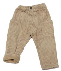 Béžové manšestrové podšité kalhoty s kapsami H&M