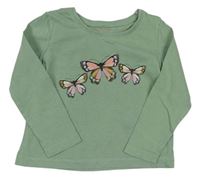 Zelené triko s motýlky Primark
