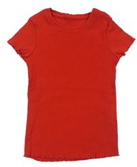 Červené žebrované tričko George