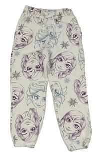 Bílé vzorované tepláky s Frozen Disney
