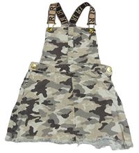 Béžovo-šedé army plátěné laclové šaty River Island