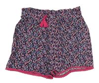 Černo-růžové květované lehké kraťasy Primark